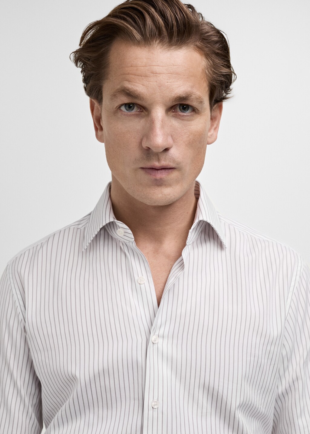 100% cotton striped suit shirt - Blue