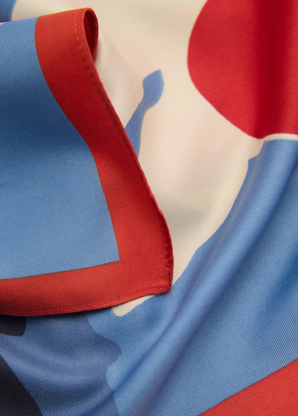 Floral satin scarf - Red