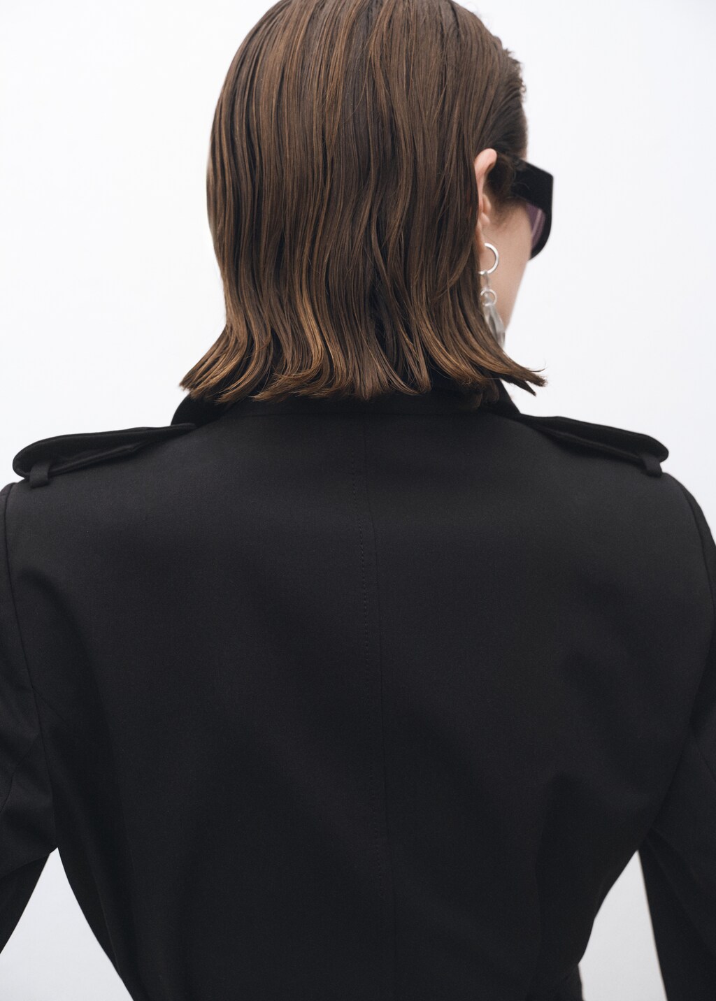 Double-breasted cotton trench coat - Beige