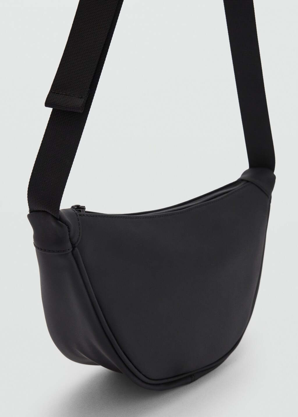 Rubberised shoulder bag - Black