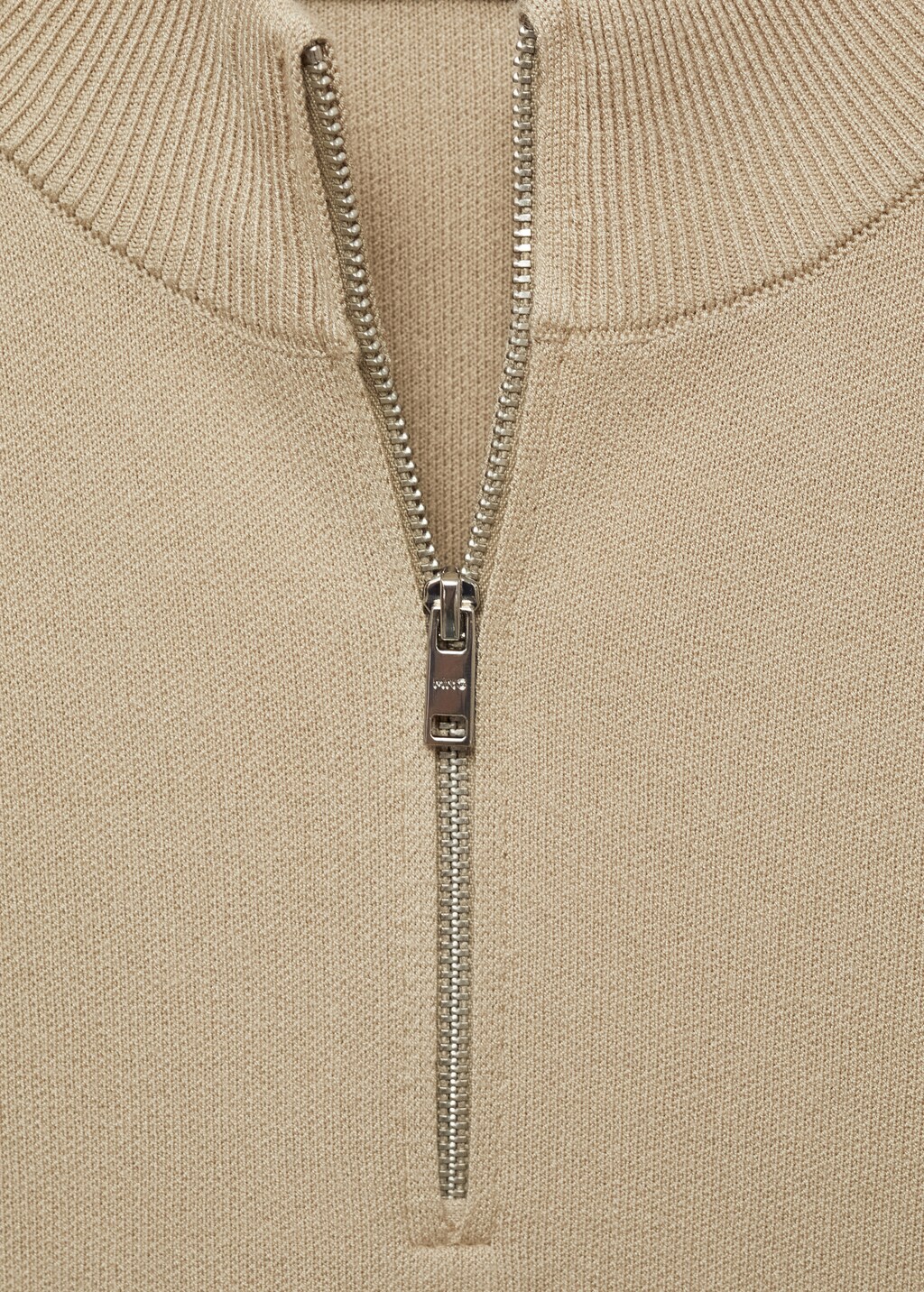 Perkins-neck sweater with zip - Grey