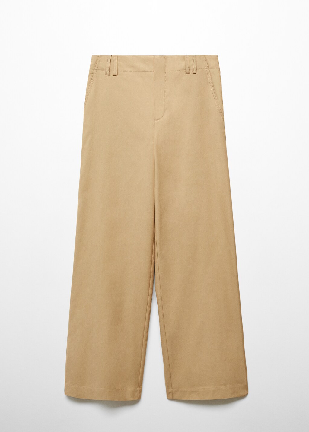 Wideleg lyocell trousers - Beige