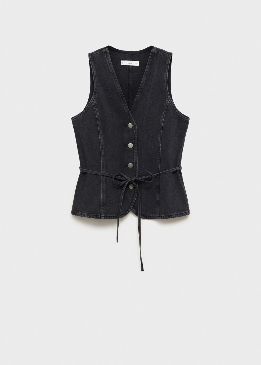 Denim waistcoat with bow - Open Grey
