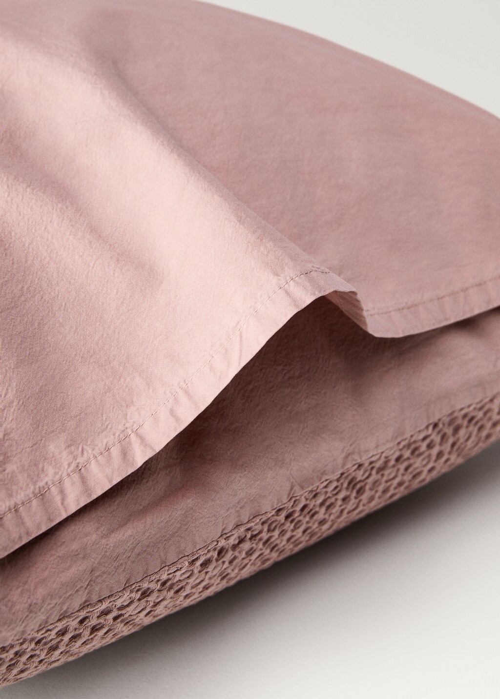 Cotton percale waffle pillowcase, 50x75 cm - Aqua Green