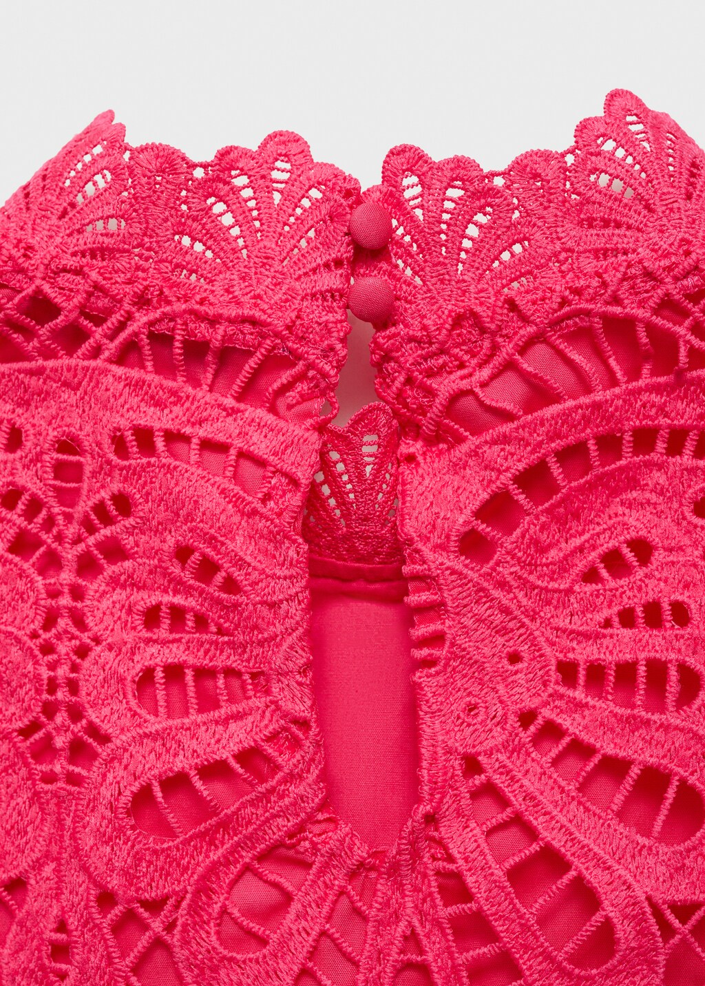 Crochet perkins-neck top - Fuchsia