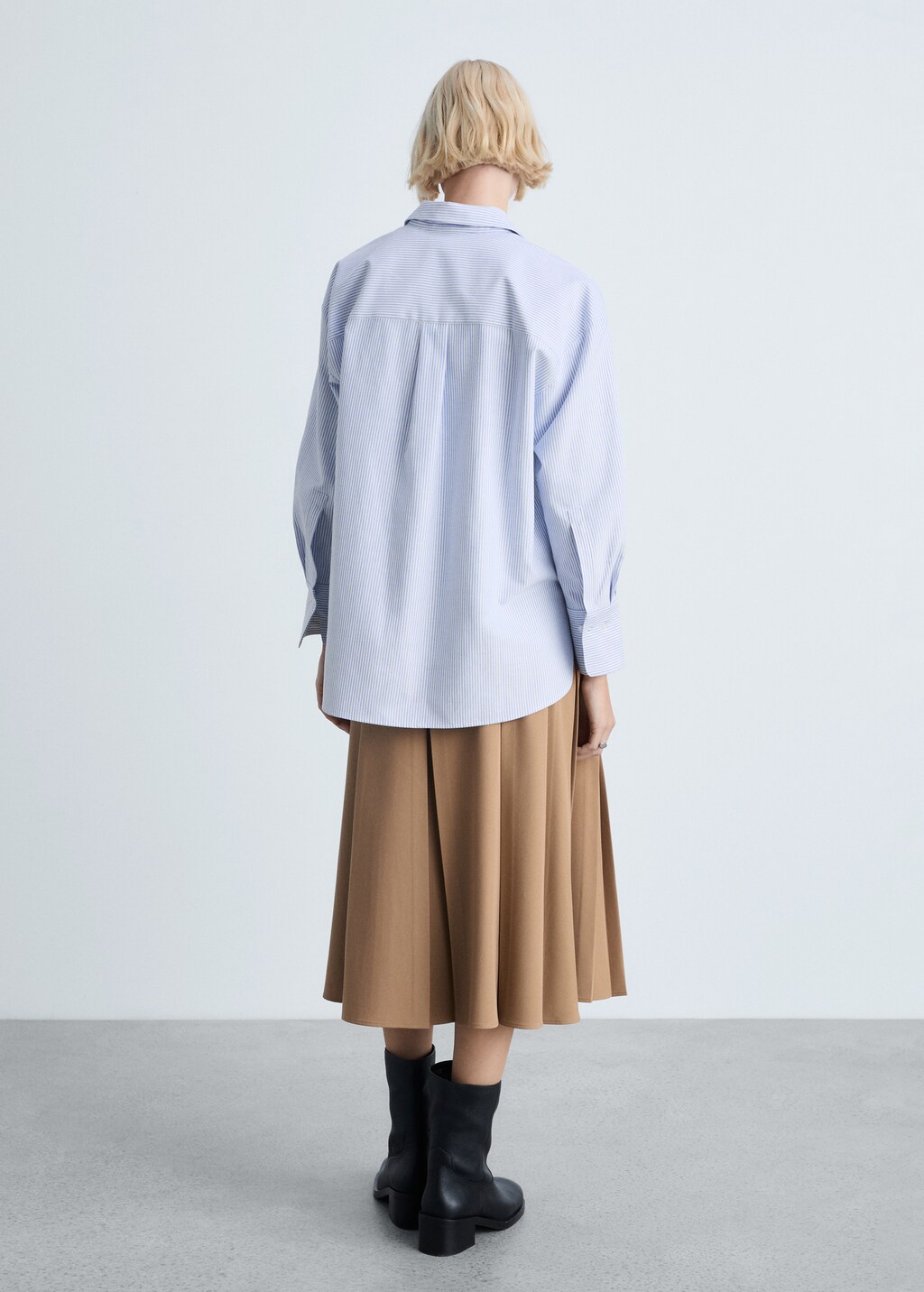 Striped cotton shirt - Sky Blue