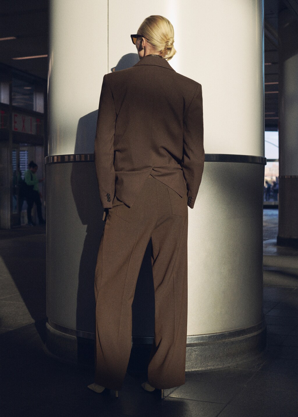 Belt suit trousers - Brown