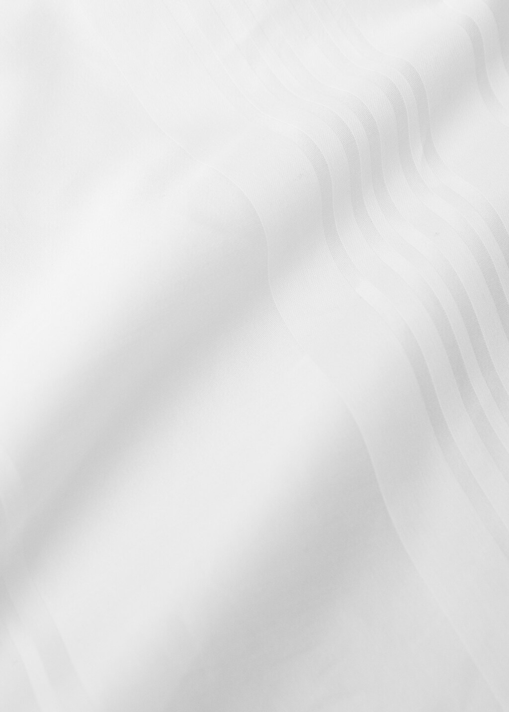 Cotton sateen 300 thread count striped duvet cover for 180/200 cm bed - White