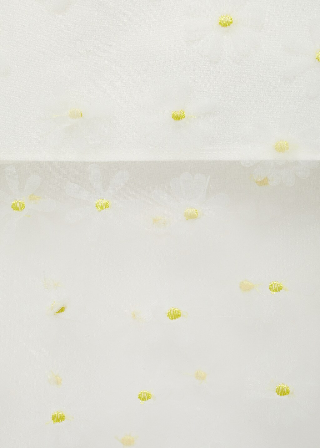 Semi-transparent skirt embroidered with flowers - Off White