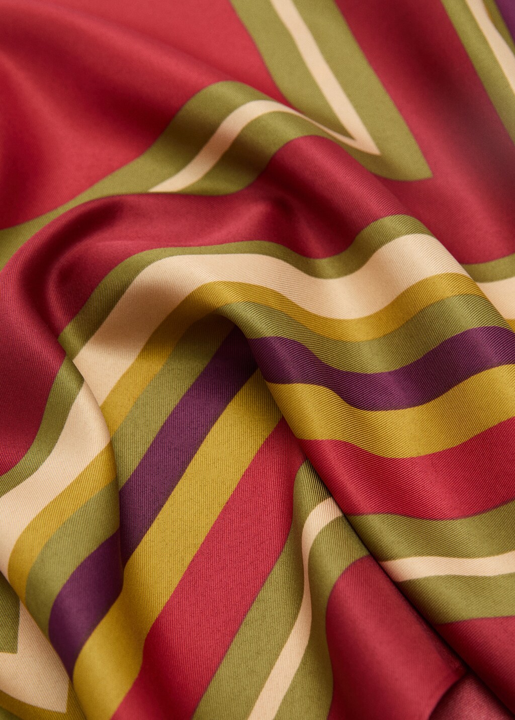 Geometric printed foulard - Red