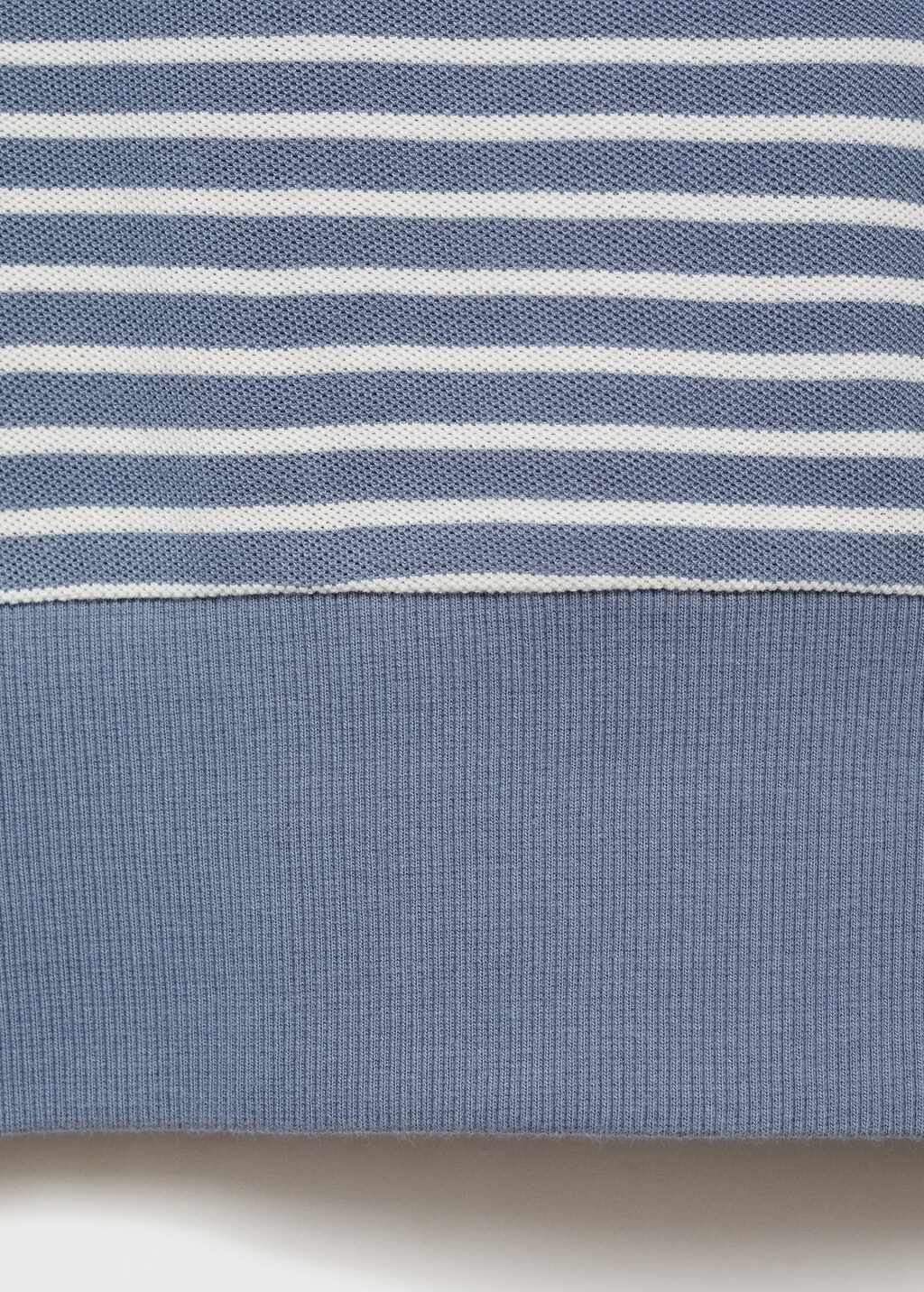 Striped cotton polo shirt - Petrol Blue