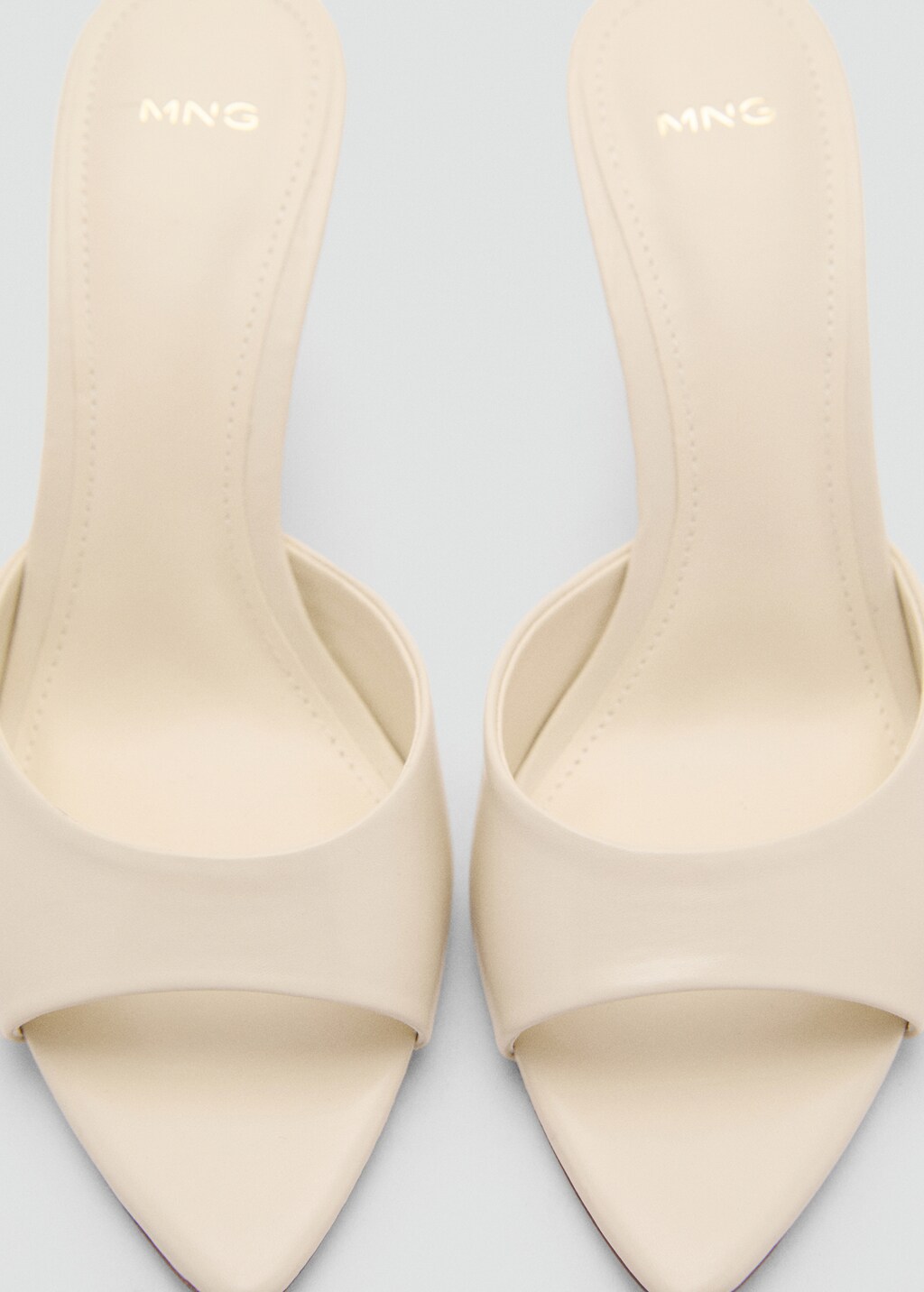 Open-toed heeled sandals with pointed toe - Medium Brown