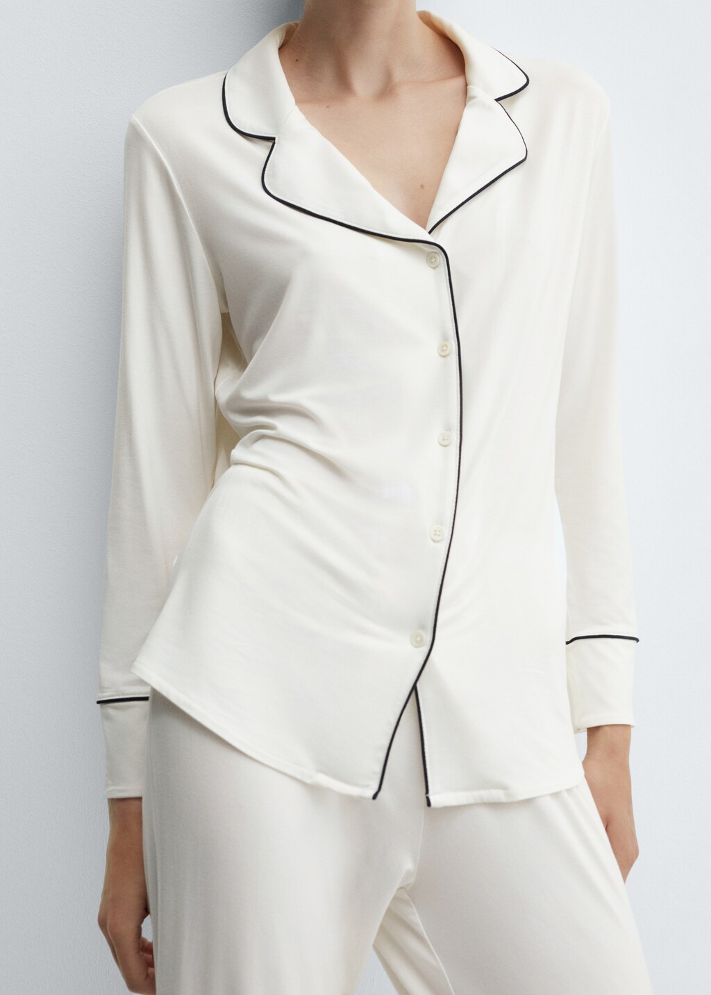 Two-piece pyjamas with piping - Dark Navy