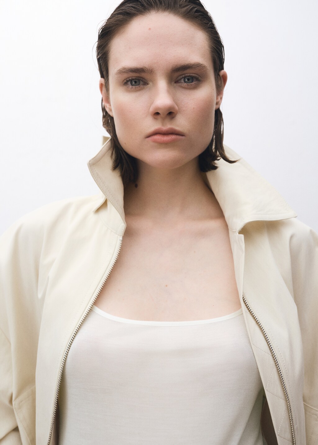 Silk top with thin straps - Black