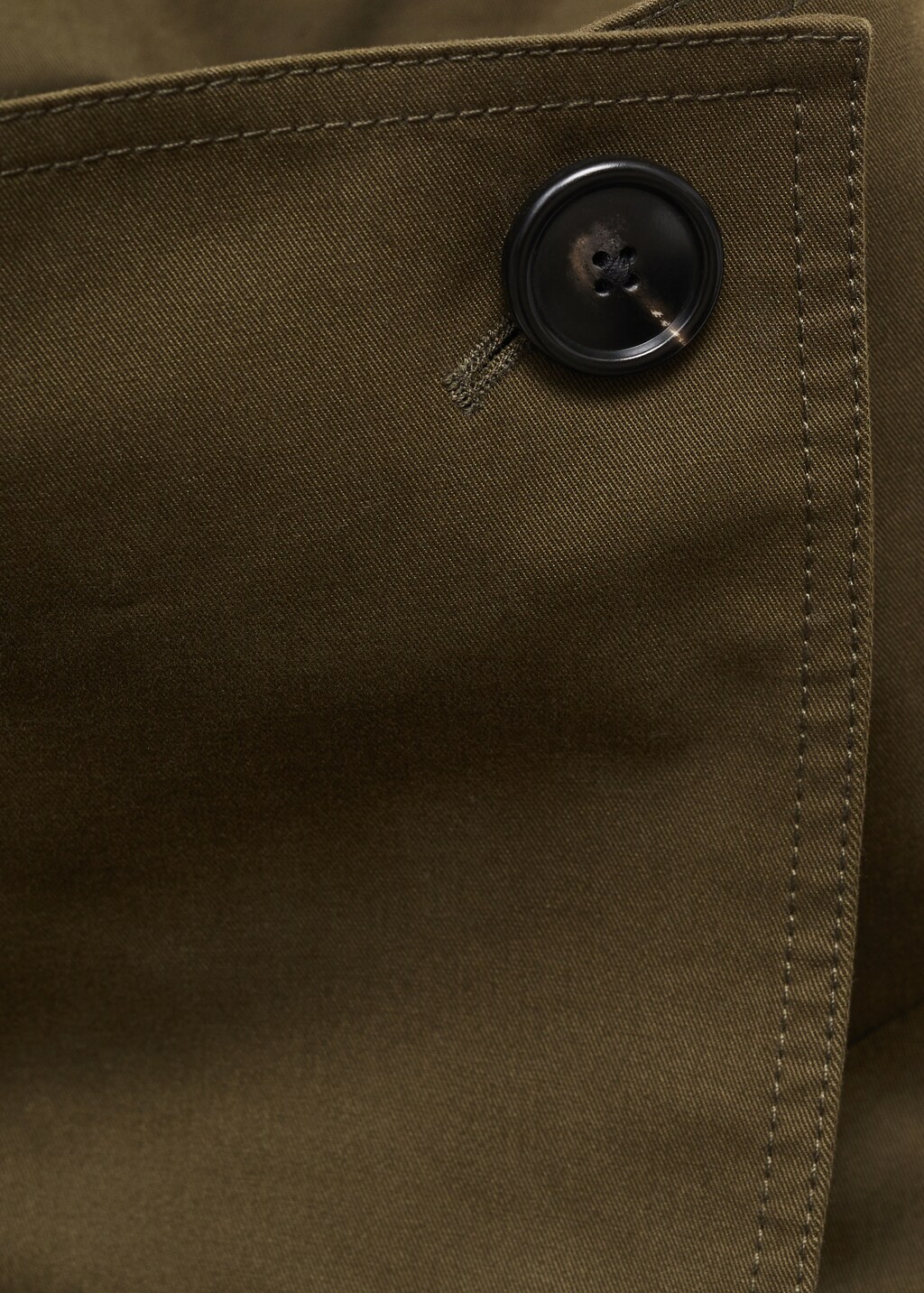 Long double-breasted trench coat - Khaki