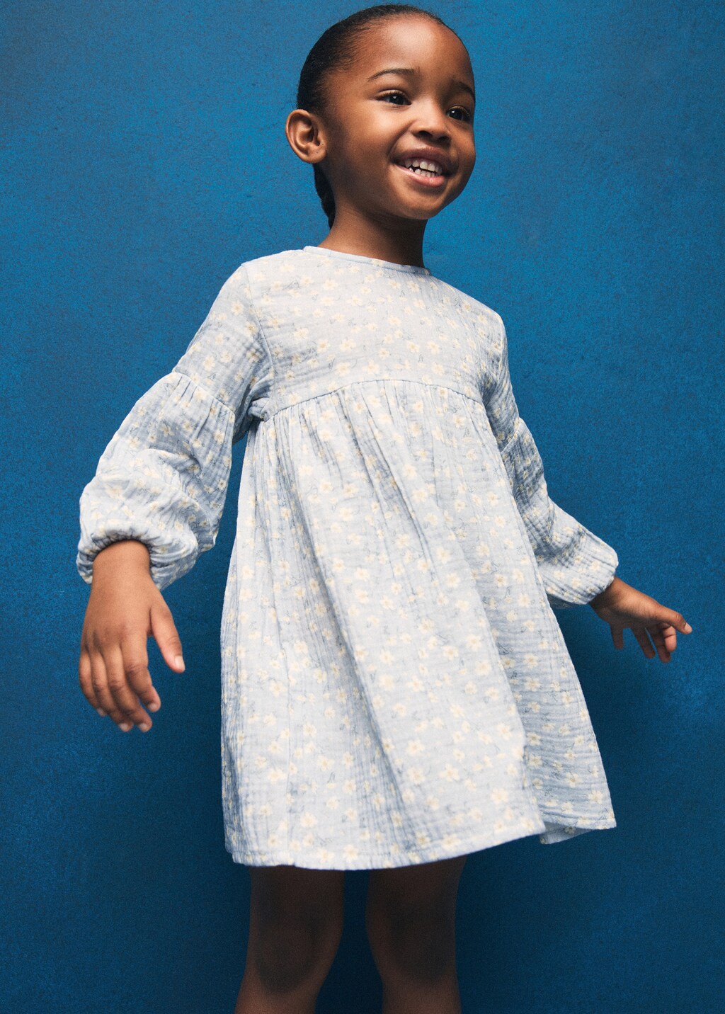 Flower print dress - Sky Blue