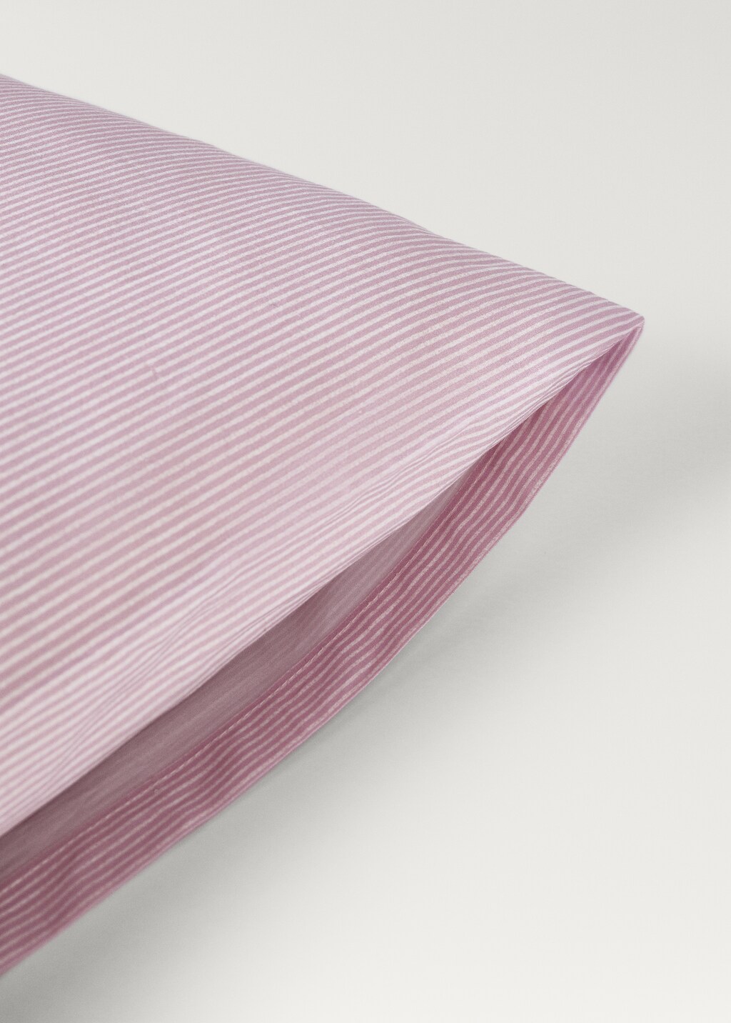 Cotton percale striped children's pillowcase, 50x75 cm - Aqua Green