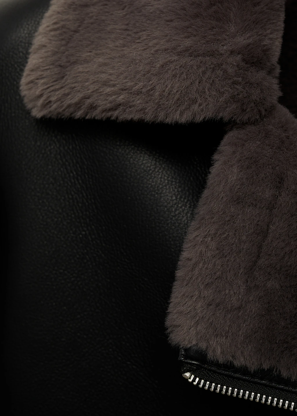 Jacket with shearling-effect lining - Black