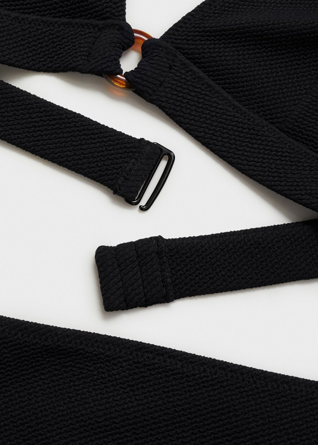 Ribbed high-waisted bikini bottom - Red