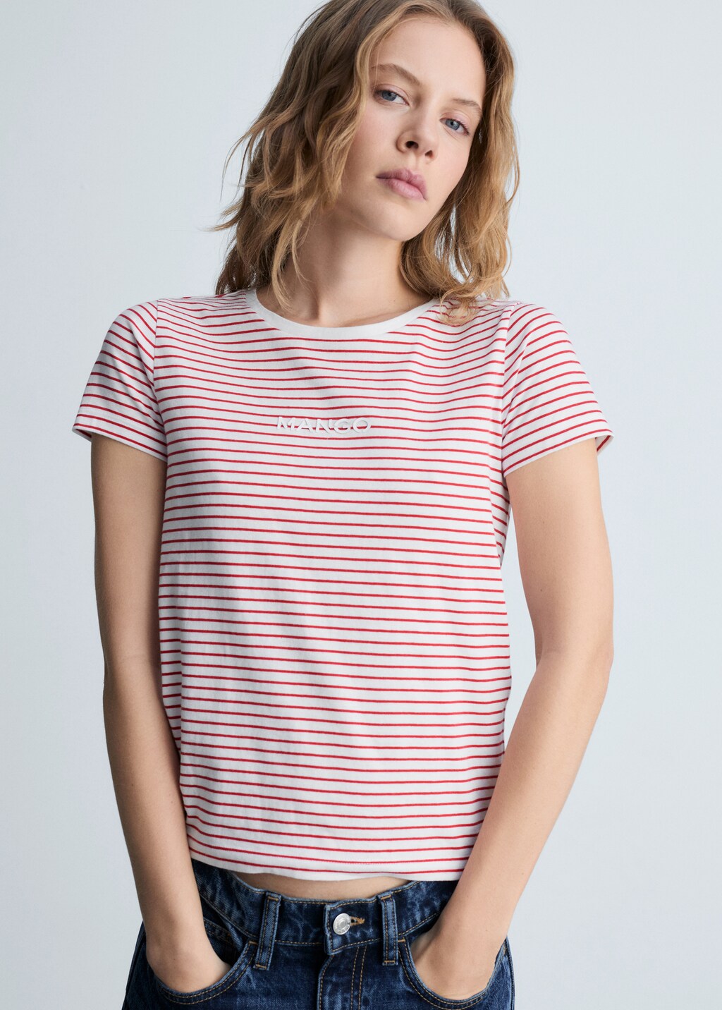 Striped logo T-shirt - Navy
