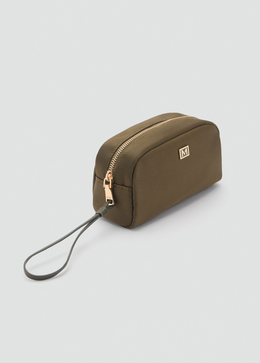 Zipped nylon cosmetics bag - Khaki