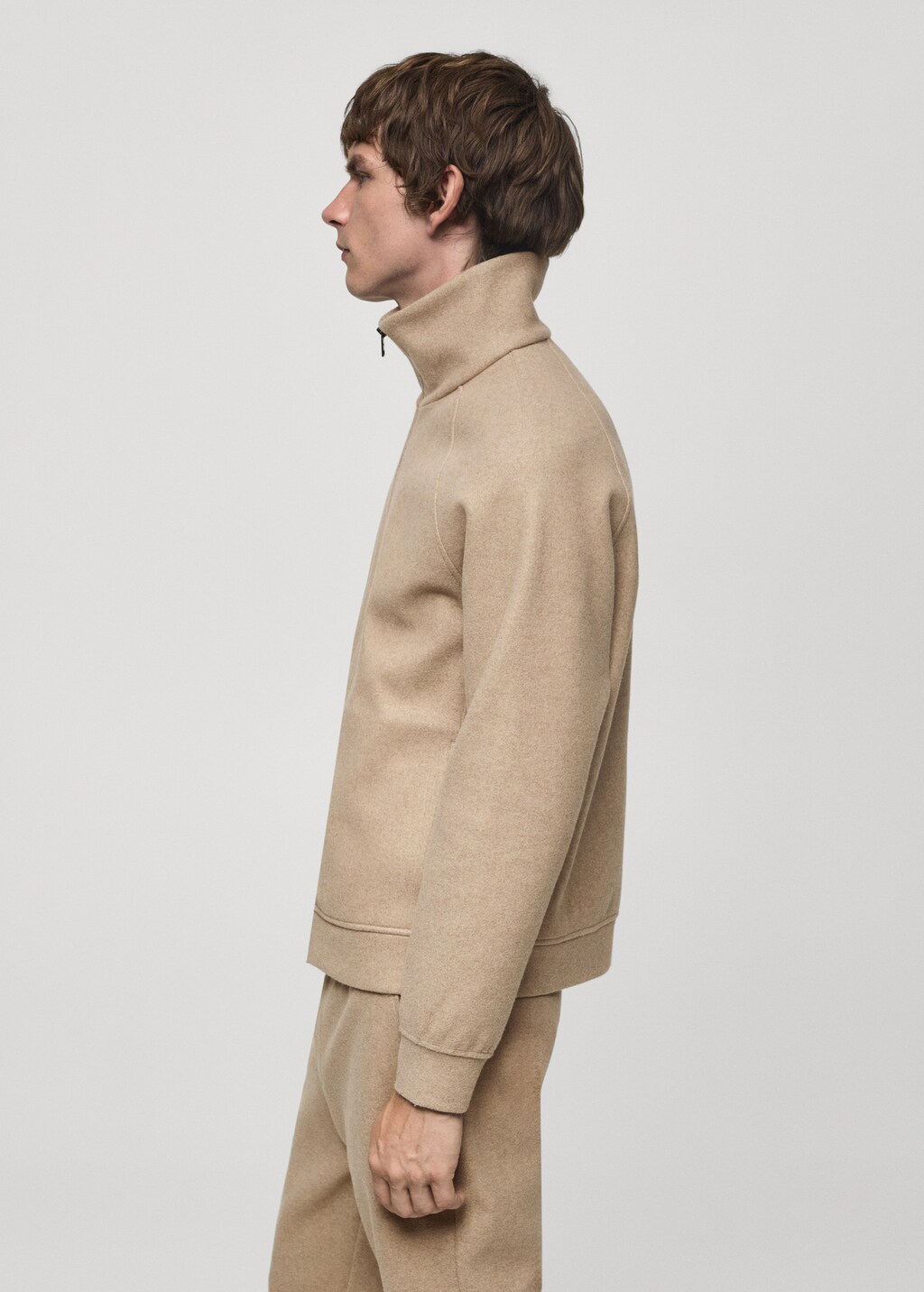 Regular-fit jacket with zip - Beige