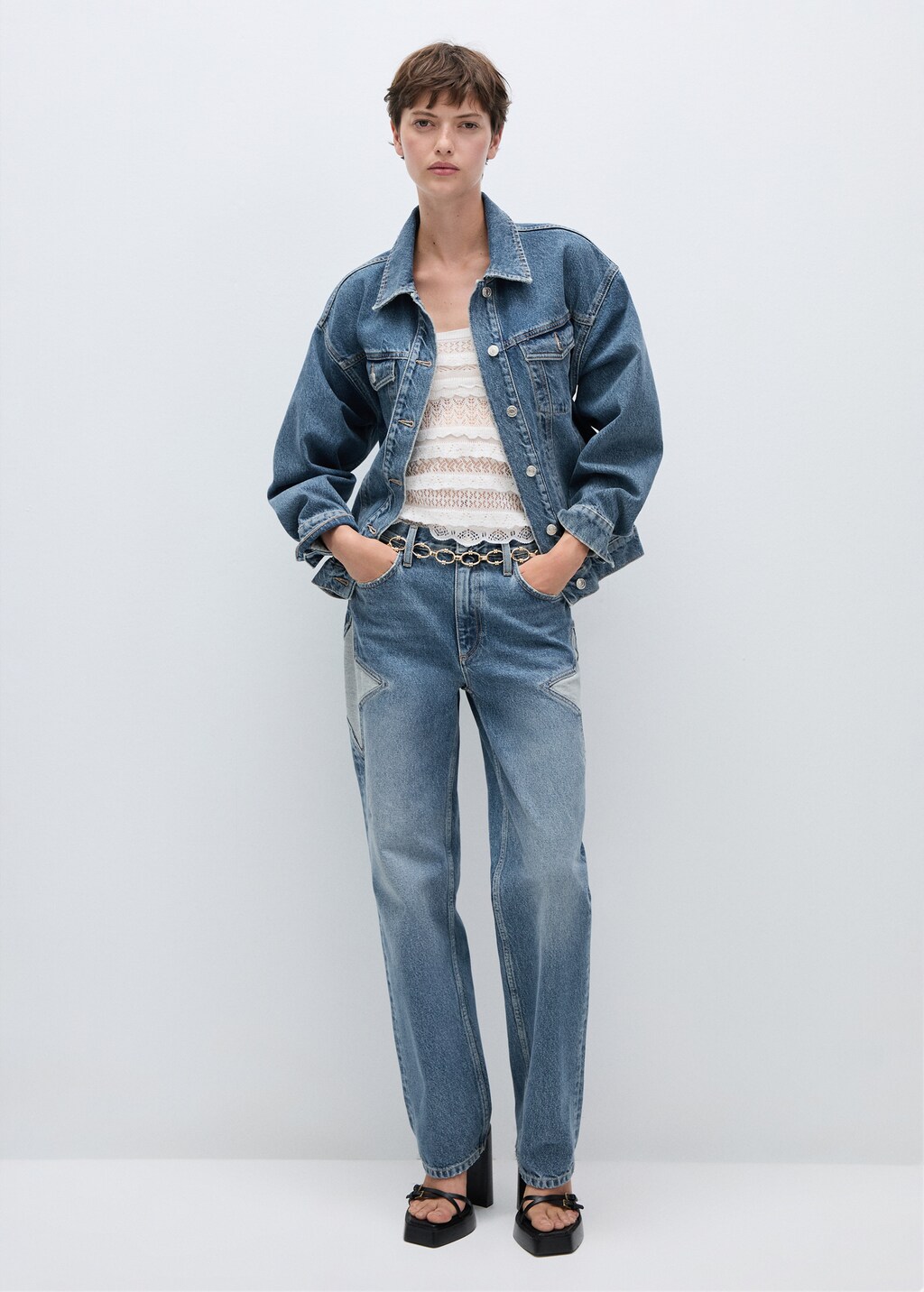 Star denim jacket - Medium Blue