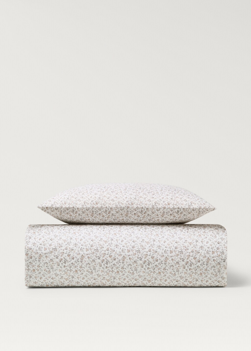 Cotton percale printed duvet cover for cot - Grey