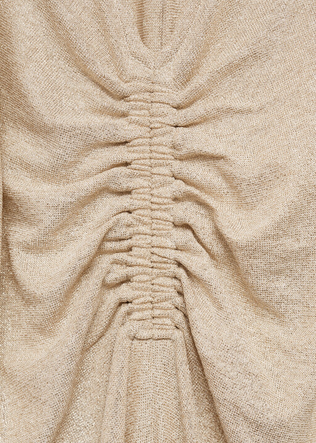 Lurex dress with gathered neckline - Gold