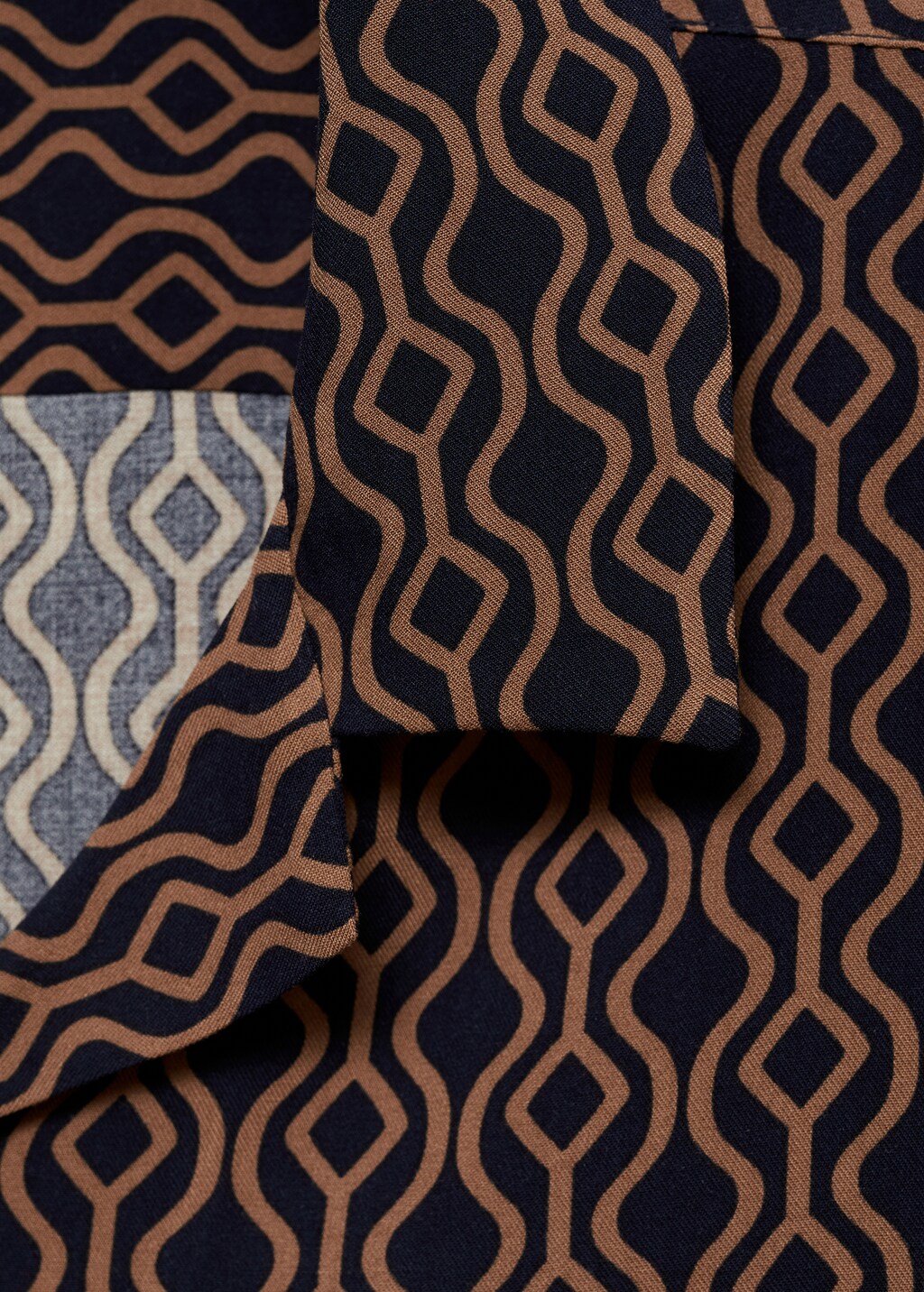 Printed fluid regular-fit shirt - Dark Navy