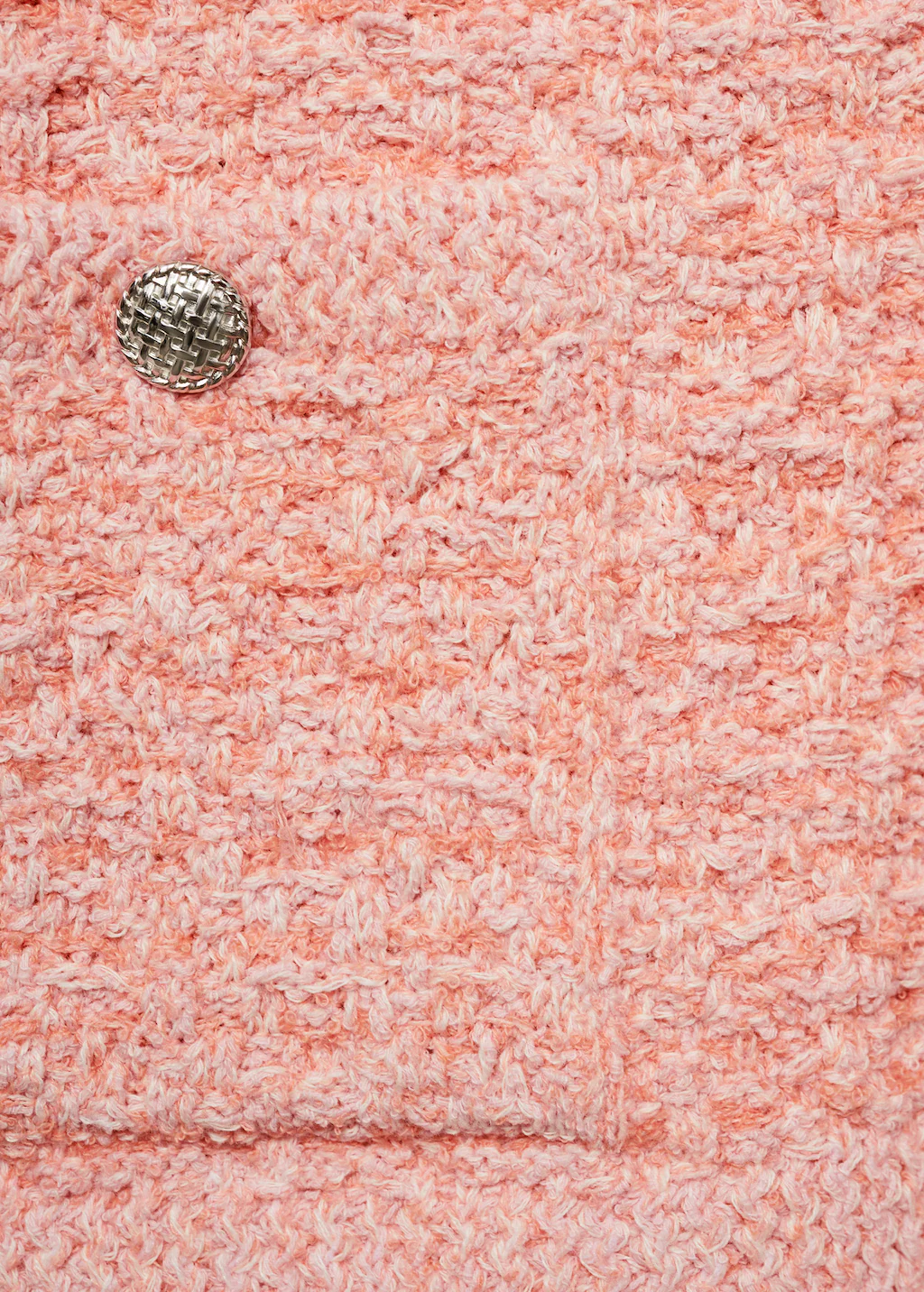 Tweed-effect jacket with jewel buttons - Pastel Pink