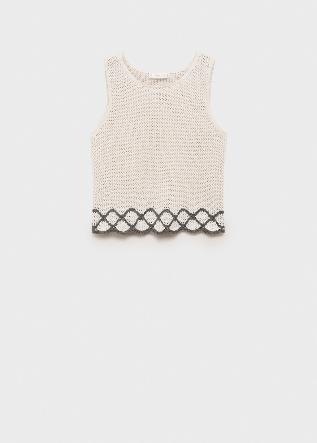 Knitted top with contrast details - Off White
