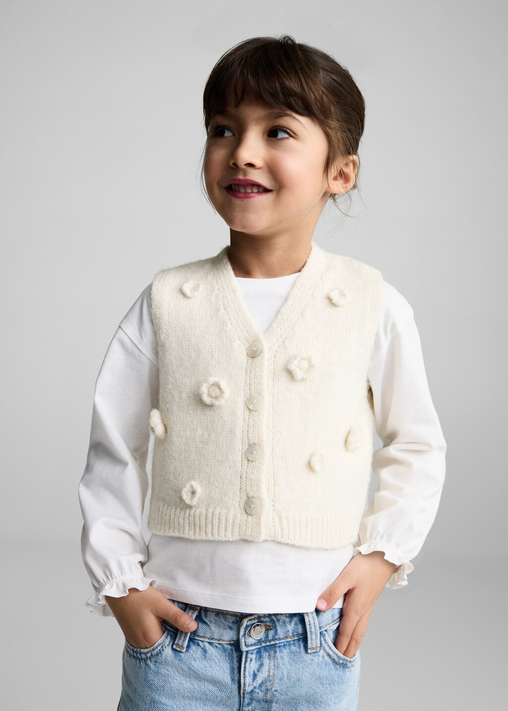 Knitted gilet - Beige