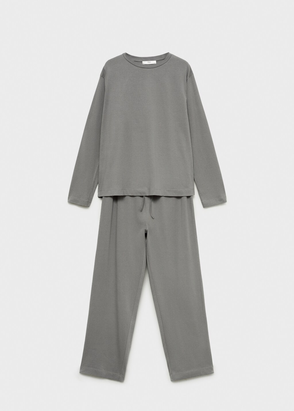 Two-piece plain cotton pyjama set - Beige