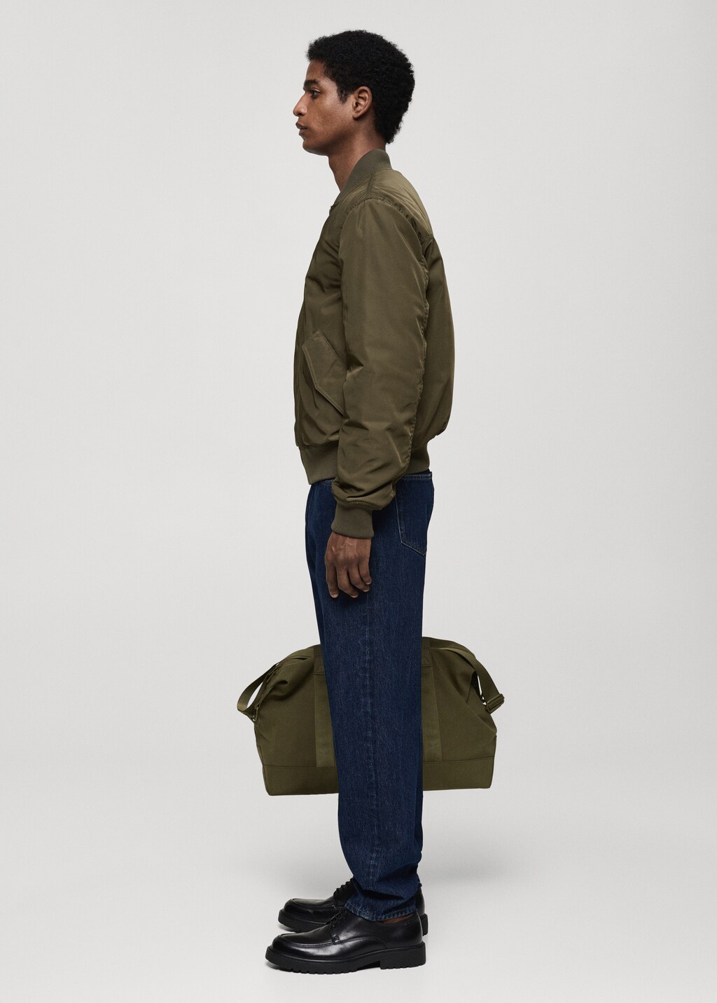 Quilted water-repellent bomber jacket - Dark Navy