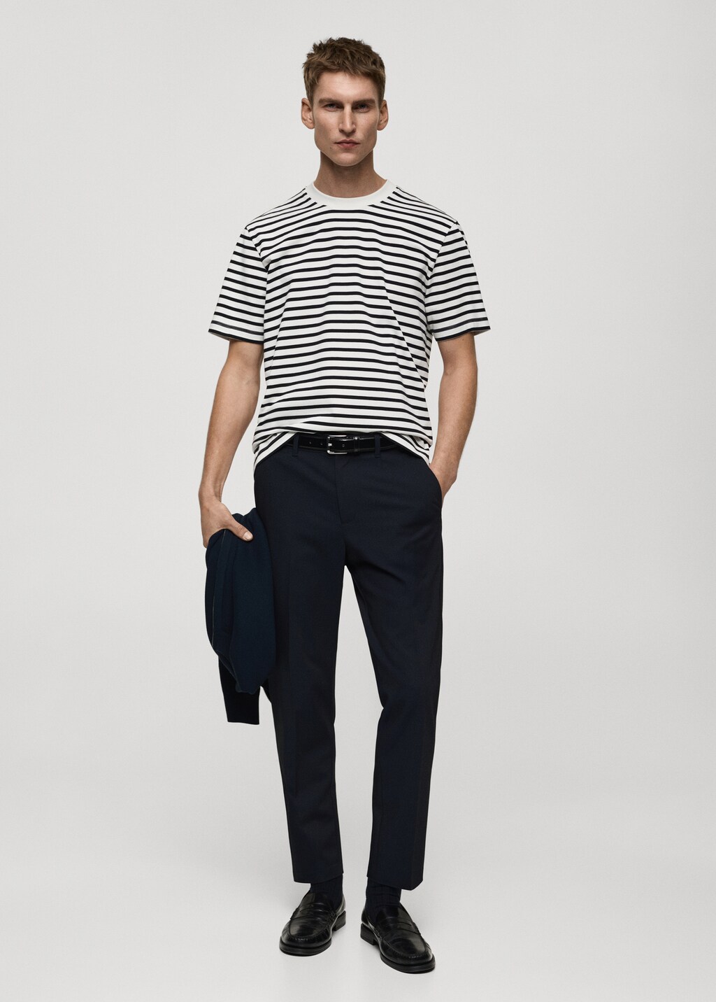 100% cotton striped t-shirt - Dark Navy