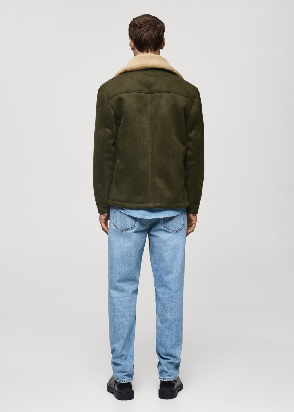 Double face jacket with fleece lining - Khaki