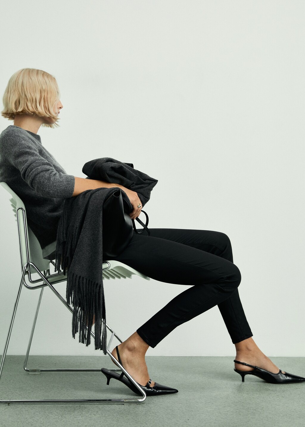 Waxed mid-rise skinny jeans - Black