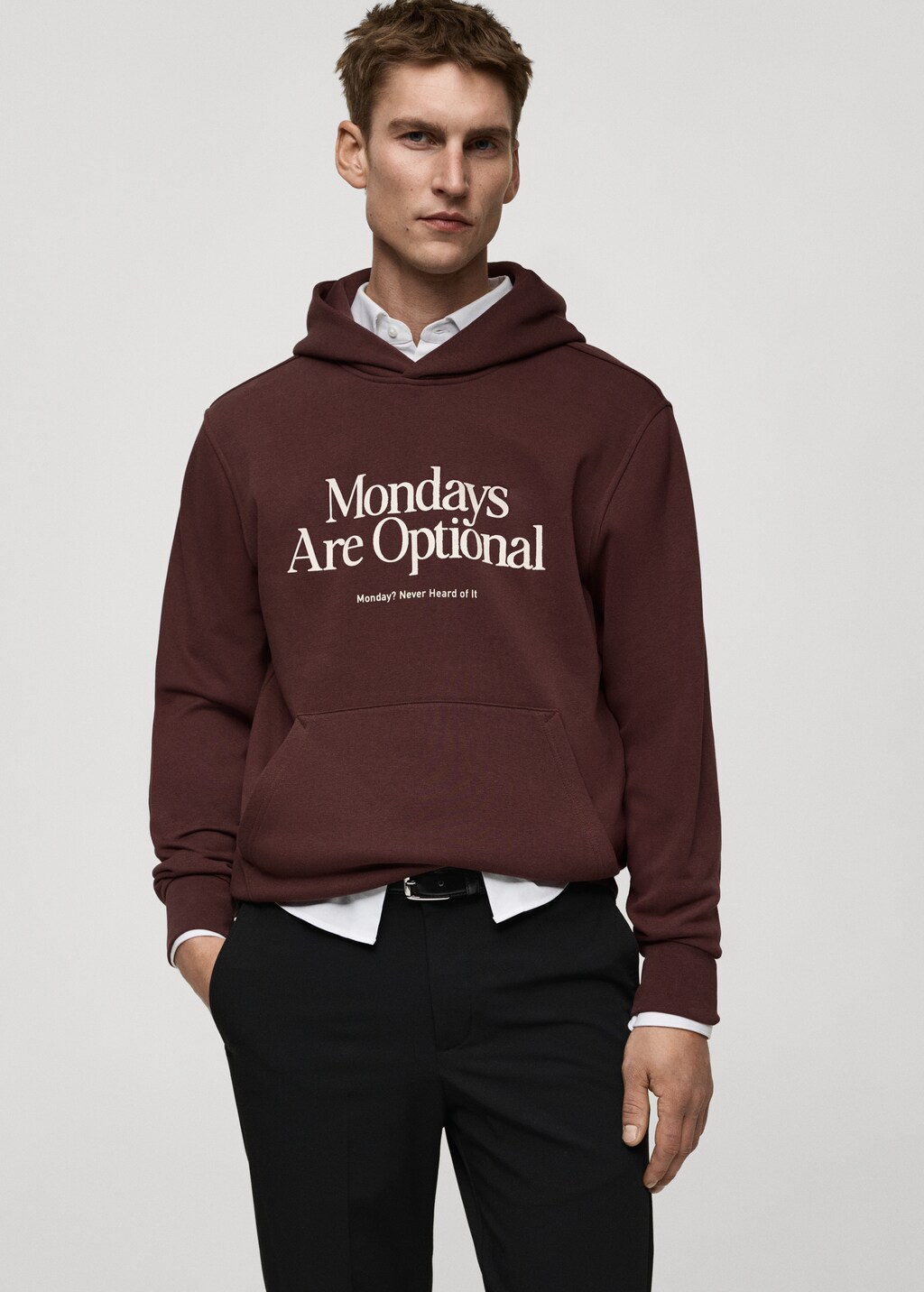 Printed cotton sweatshirt - Burgundy