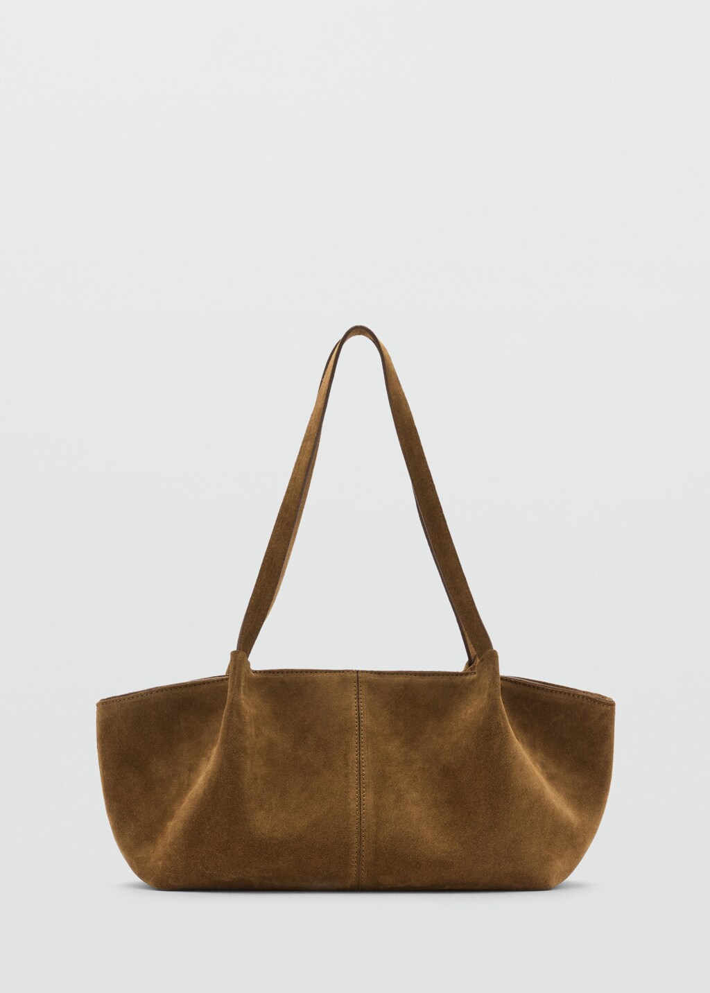 Double handle suede bag - Chocolate