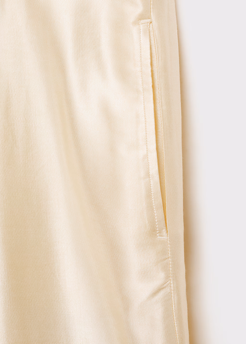 Wideleg trousers with embroidered hem - Ecru