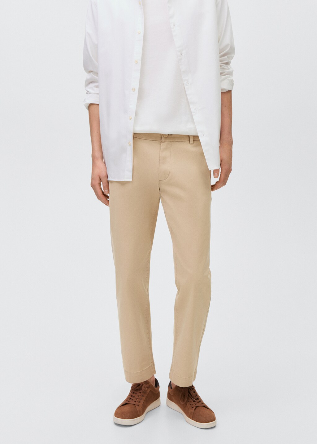 Straight-fit chino trousers - Sand