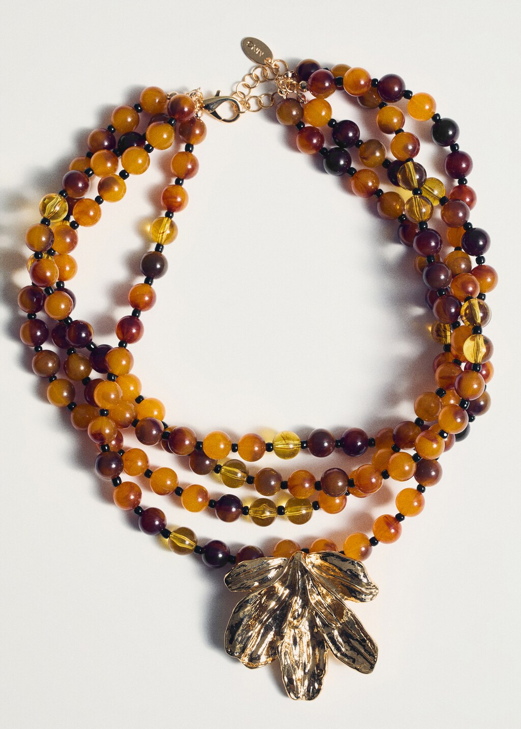 Combined beads necklace - Gold