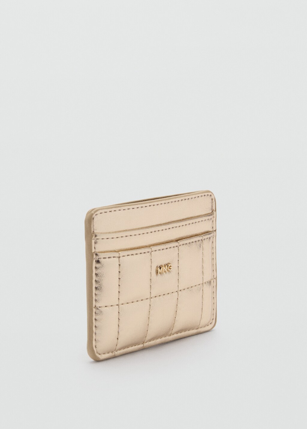 Quilted cardholder with logo - Black