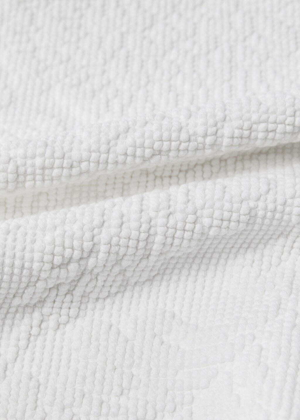 Floral jacquard bath mat - White