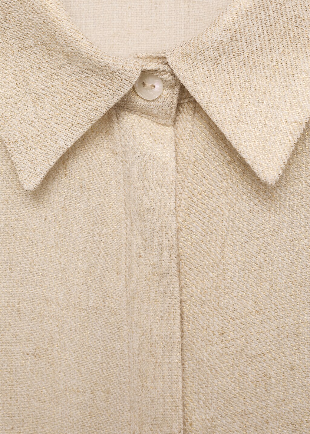 Regular linen-blend shirt - Gold
