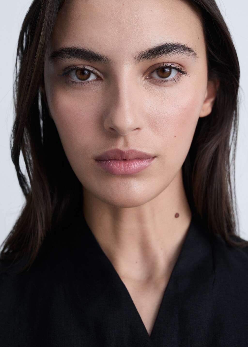 Linen waistcoat with belt - Black