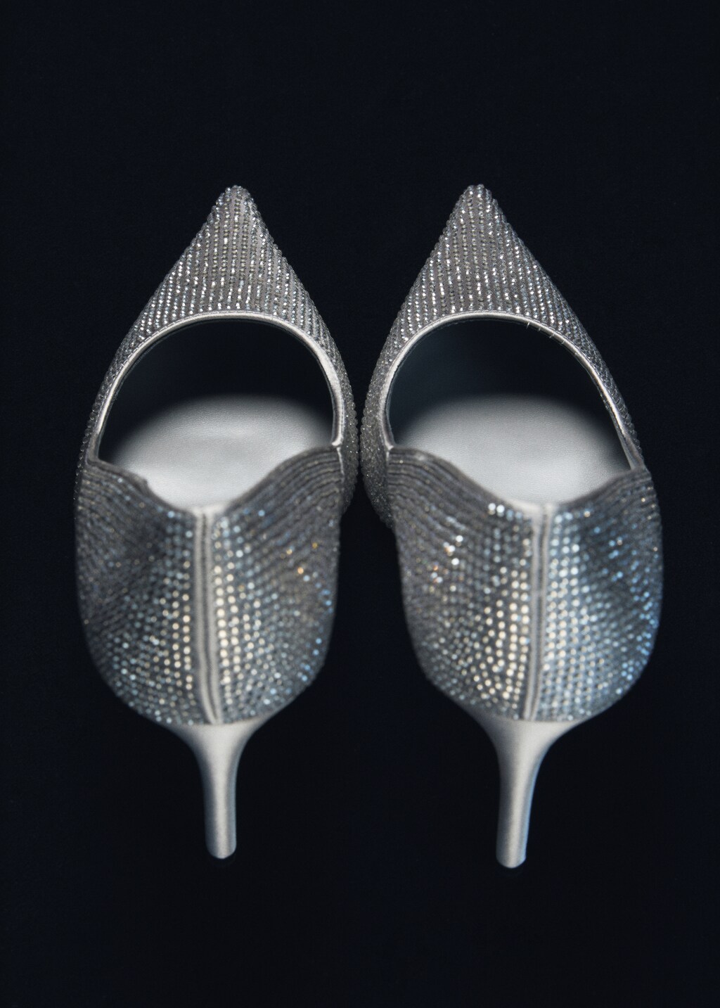 Rhinestone heel shoes - Silver