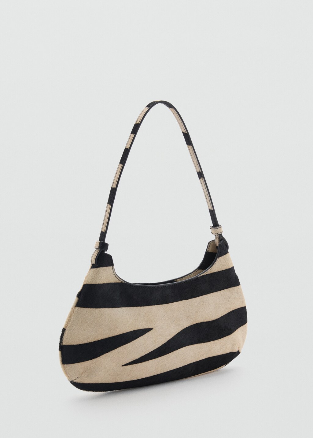 Zebra-print leather bag - Black