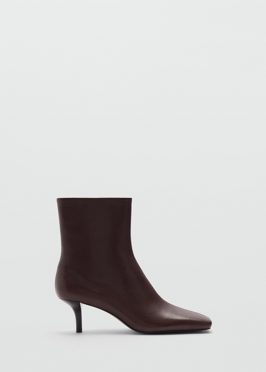 Squared toe leather ankle boots - Chocolate